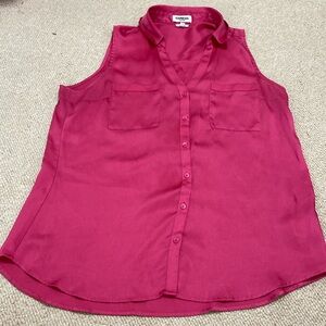 Dark pink Sleeveless Express Portofino Slim sleeveless Blouse size L
